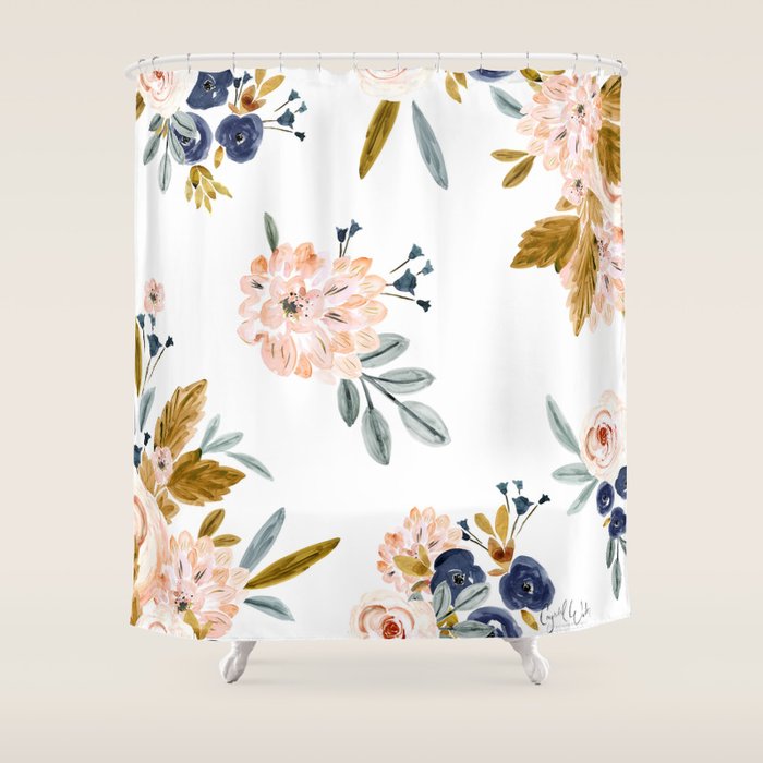 Mason Vintage Roses Shower Curtain Gallery Image 1