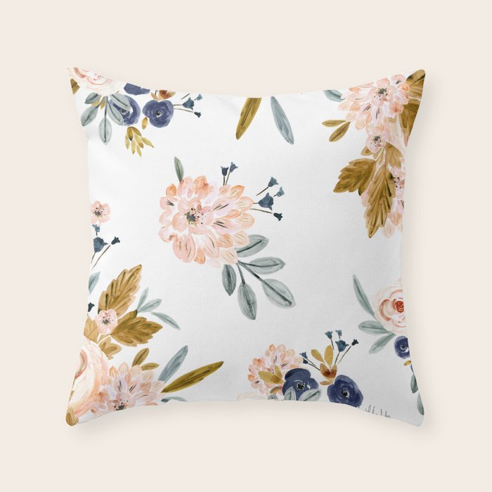 Mason Vintage Roses Throw Pillow Gallery Image 6