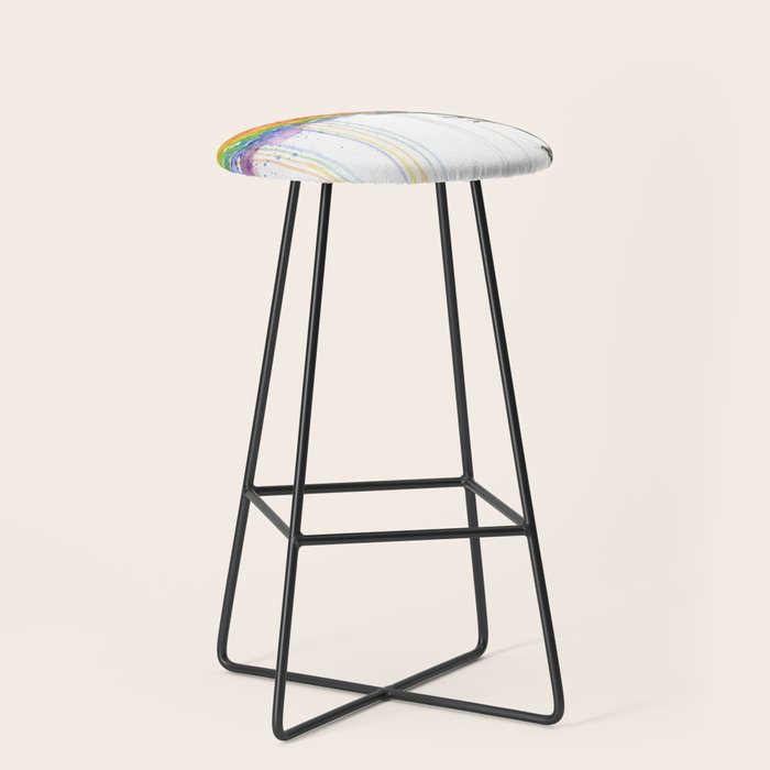 T-Rex Dinosaur Rainbow Puke Taste the Rainbow Watercolor Stool Gallery Image 1