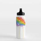 T-Rex Dinosaur Rainbow Puke Taste the Rainbow Watercolor Water Bottle Gallery Image 3