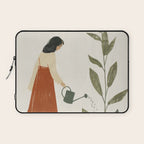 Still Life with Girl and Growing Plant Laptop Sleeve Gallery Image 1