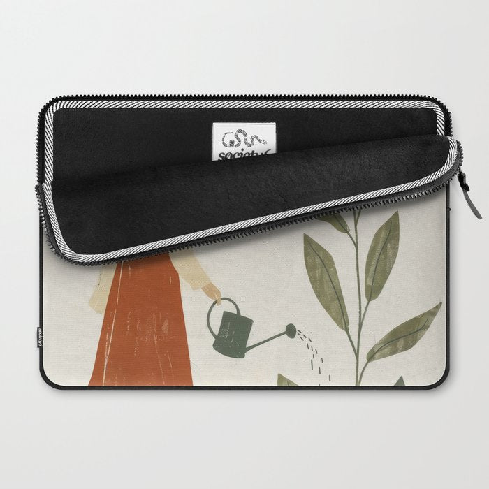 Still Life with Girl and Growing Plant Laptop Sleeve Gallery Image 2