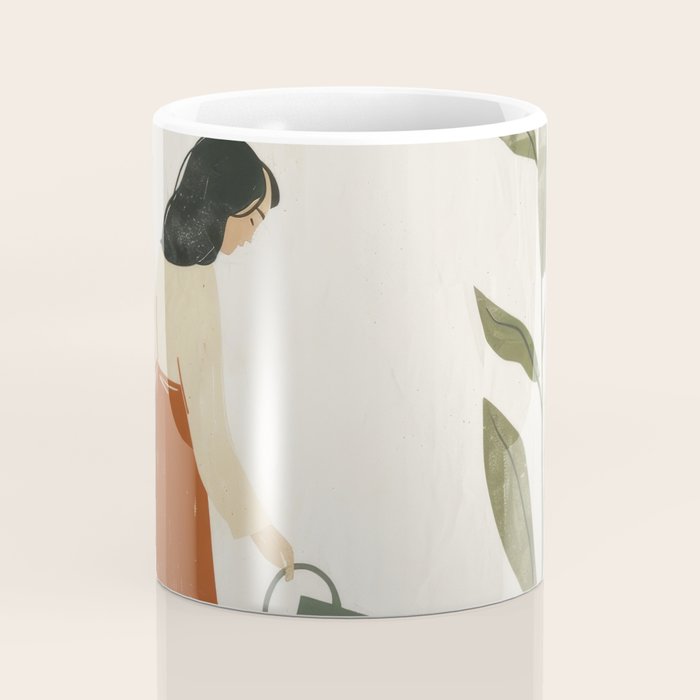Still Life with Girl and Growing Plant Coffee Mug Gallery Image 4