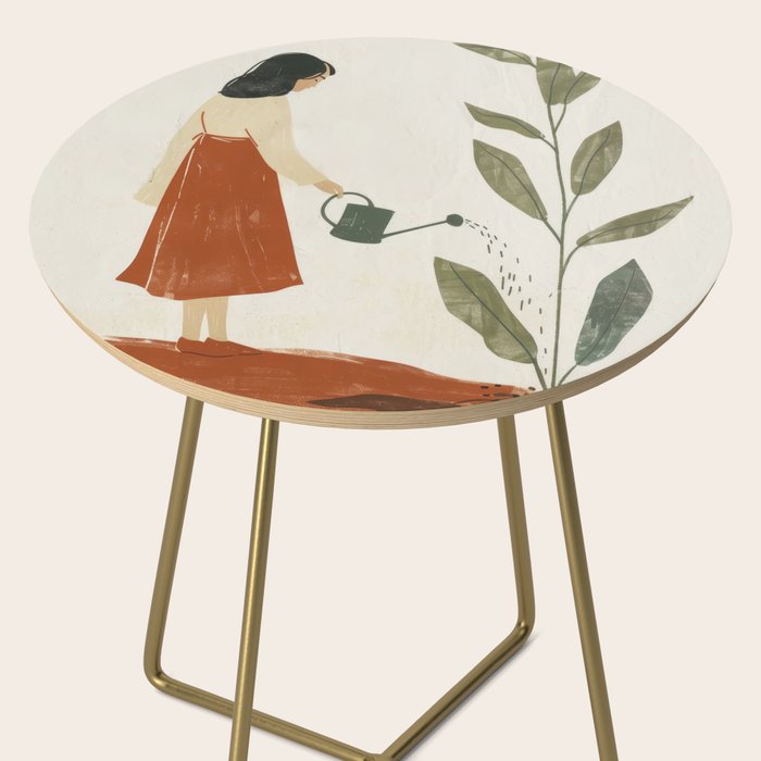 Still Life with Girl and Growing Plant Side Table Gallery Image 2
