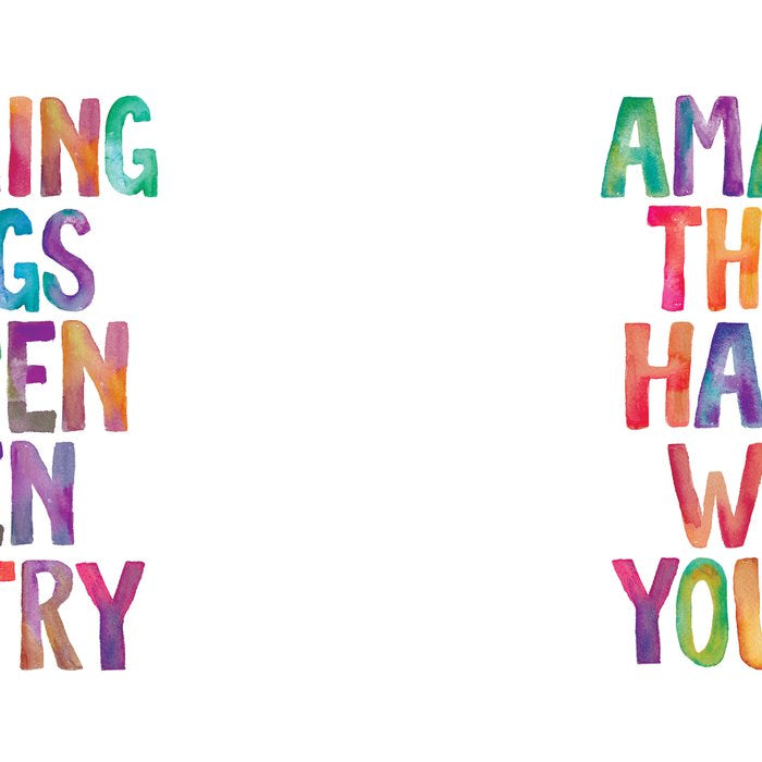 AMAZING THINGS HAPPEN WHEN YOU TRY rainbow watercolor Coffee Mug Gallery Image 2