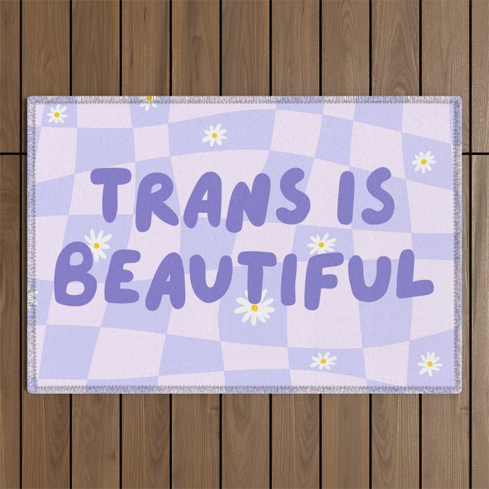 Trans is Beautiful Outdoor Rug Gallery Image 1