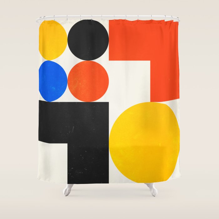 Balance 03: Bauhaus Mid-Century Edition Shower Curtain Gallery Image 1
