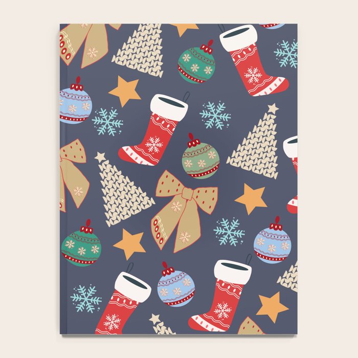 Cute Christmas Navy Blue Notebook Gallery Image 4