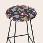 Cute Christmas Navy Blue Stool Gallery Image 2