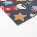Cute Christmas Navy Blue Welcome Mat Gallery Image 2