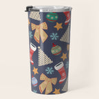 Cute Christmas Navy Blue Travel Mug Gallery Image 3