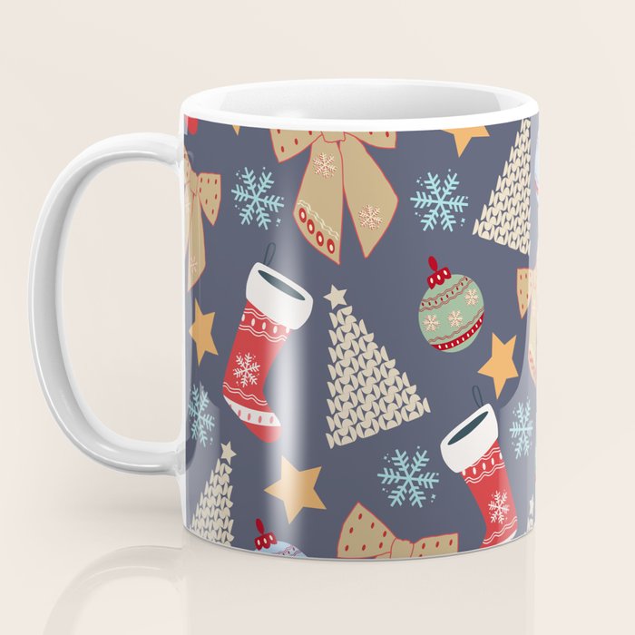 Cute Christmas Navy Blue Coffee Mug Gallery Image 3