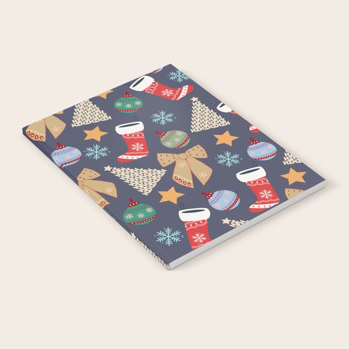 Cute Christmas Navy Blue Notebook Gallery Image 1