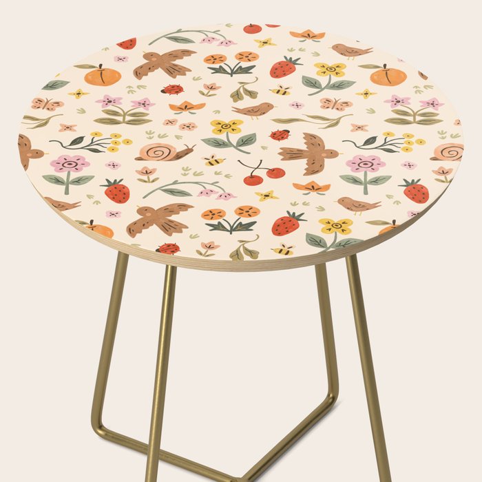 In Bloom - Gouache Nature Print Side Table Gallery Image 2