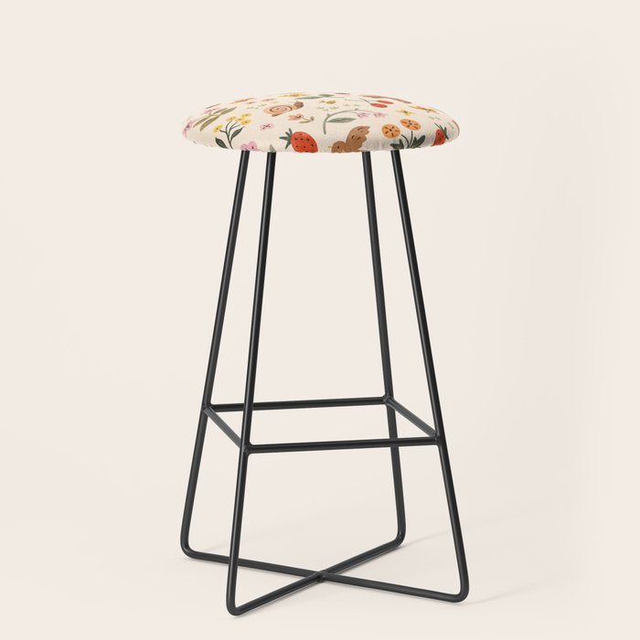 In Bloom - Gouache Nature Print Stool Gallery Image 1