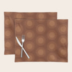 Boho Summer Sun Pattern IX Burnt Red and Orange Placemat Gallery Image 1