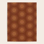 Boho Summer Sun Pattern IX Burnt Red and Orange Poster Gallery Image 4