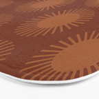 Boho Summer Sun Pattern IX Burnt Red and Orange Bath Mat Gallery Image 3