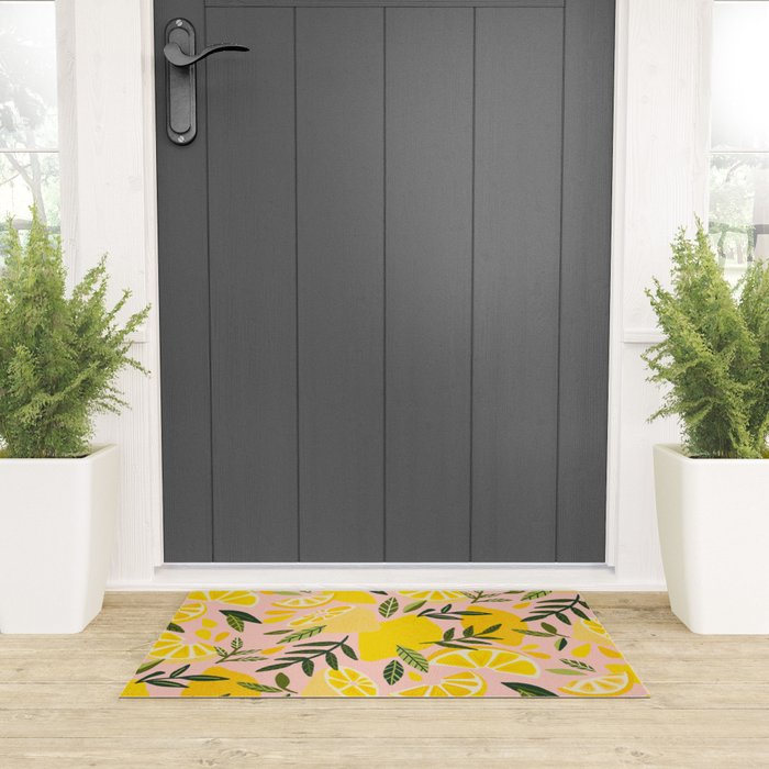 Lemon Blooms - Blush Palette Welcome Mat Gallery Image 3