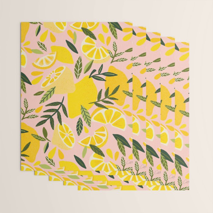 Lemon Blooms - Blush Palette Wrapping Paper Gallery Image 3