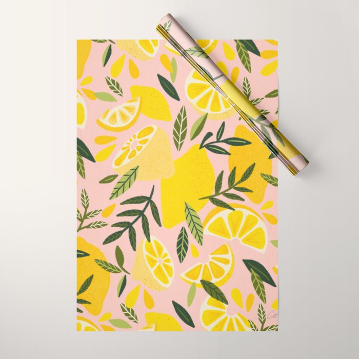 Lemon Blooms - Blush Palette Wrapping Paper Gallery Image 1