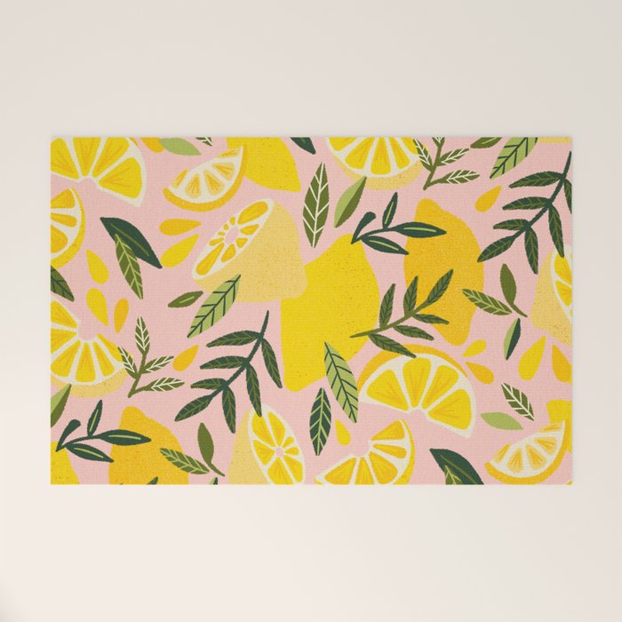 Lemon Blooms - Blush Palette Welcome Mat Gallery Image 1