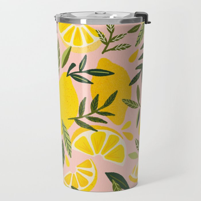 Lemon Blooms - Blush Palette Travel Mug Gallery Image 2