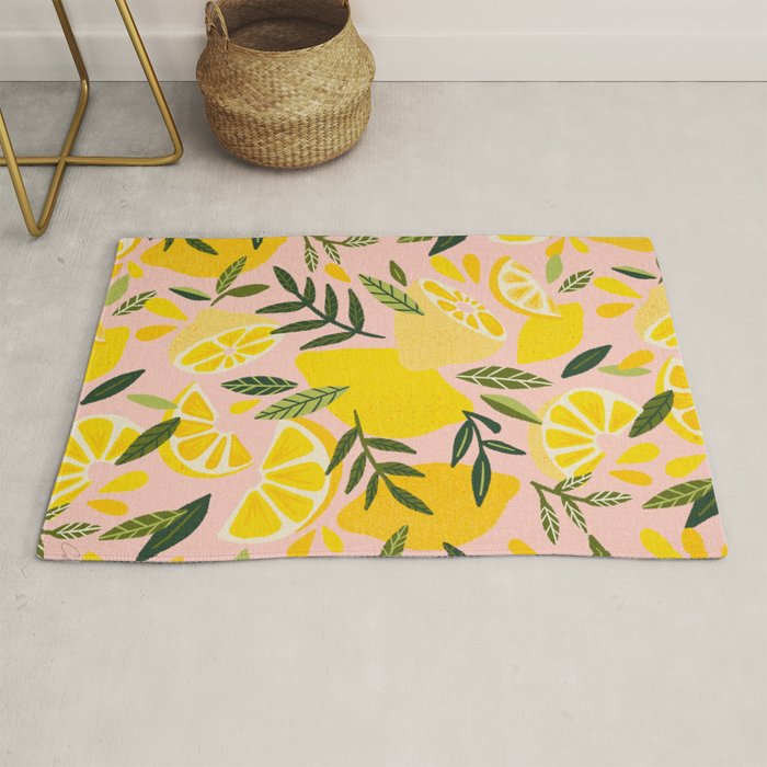 Lemon Blooms - Blush Palette Rug Gallery Image 1