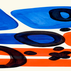 Blue Orange Fun Colorful Mid Century Modern Abstract Painting Shapes Pattern Coffee Mug Gallery Image 2