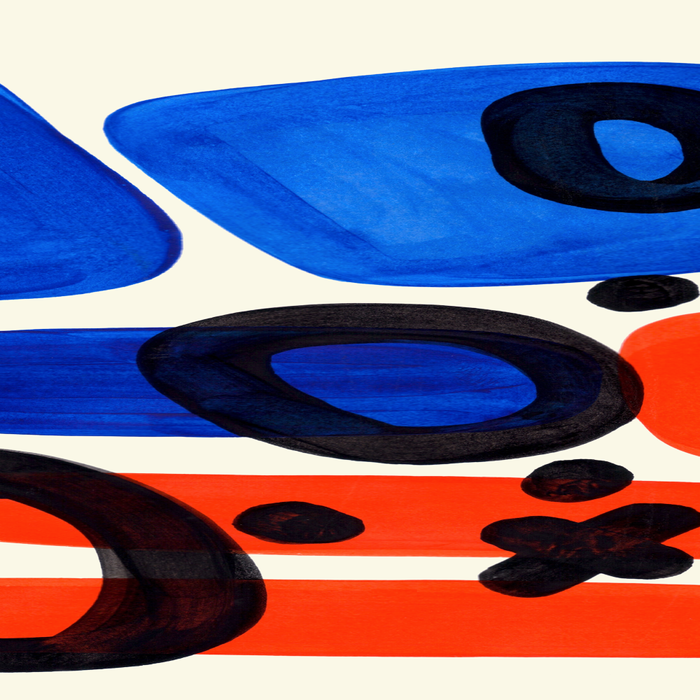 Blue Orange Fun Colorful Mid Century Modern Abstract Painting Shapes Pattern Coffee Mug Gallery Image 2
