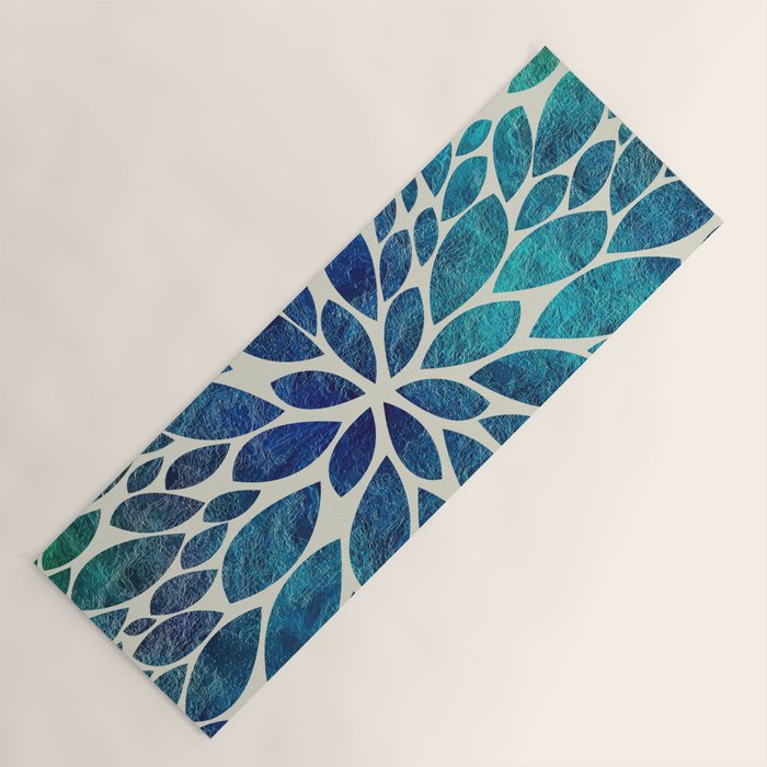 Petal Burst - Turquoise Yoga Mat Gallery Image 1