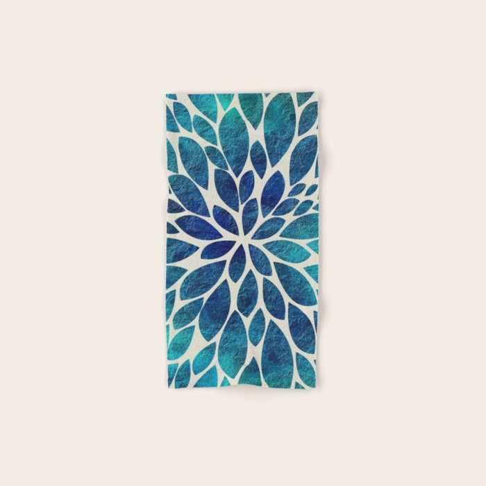 Petal Burst - Turquoise Bath Towel Gallery Image 1