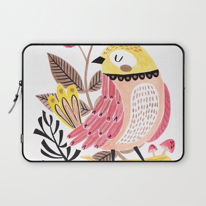 Little Birdy on a Log Laptop Sleeve Gallery Image 1