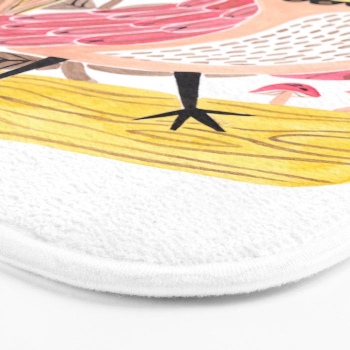 Little Birdy on a Log Bath Mat Gallery Image 3
