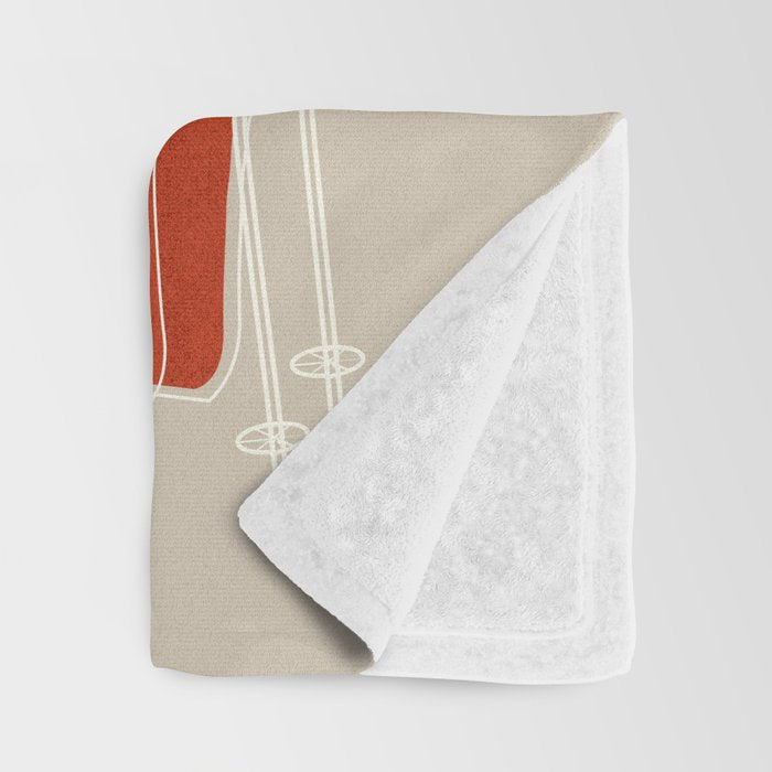 Ski Illustration Throw Blanket Gallery Image 3