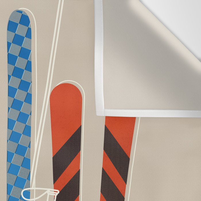 Ski Illustration Wall Tapestry Gallery Image 3