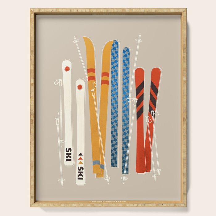 Ski Illustration Serving Tray Gallery Image 1