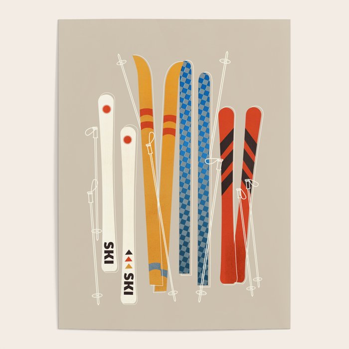 Ski Illustration Poster Gallery Image 4