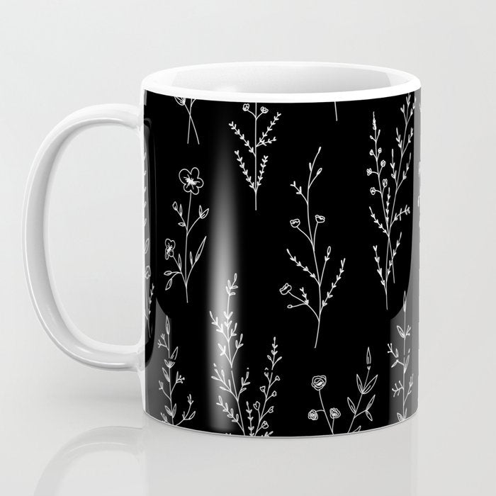 New Black Wildflowers Coffee Mug Gallery Image 3