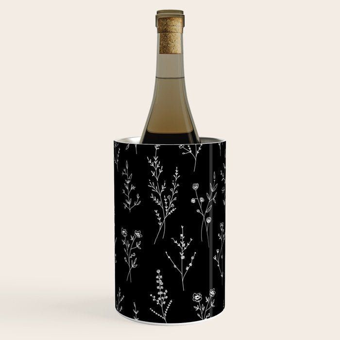 New Black Wildflowers Wine Chiller Gallery Image 2