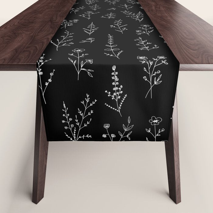 New Black Wildflowers Table Runner Gallery Image 1