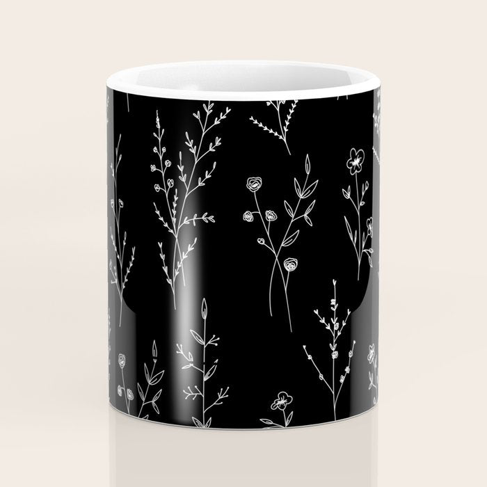 New Black Wildflowers Coffee Mug Gallery Image 4