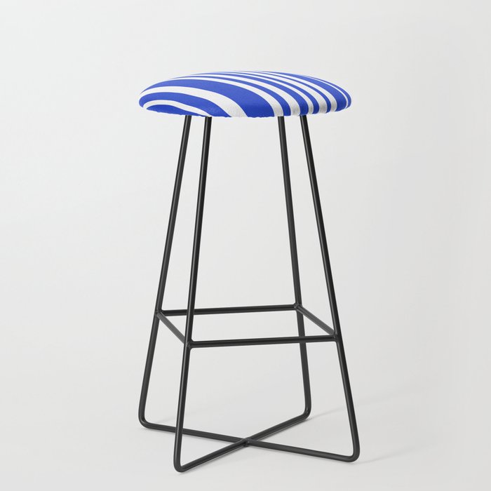  Classic Stripes XXXIV - Bright Blue Stool Gallery Image 1