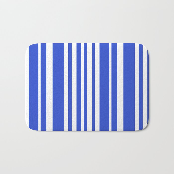  Classic Stripes XXXIV - Bright Blue Bath Mat Gallery Image 1