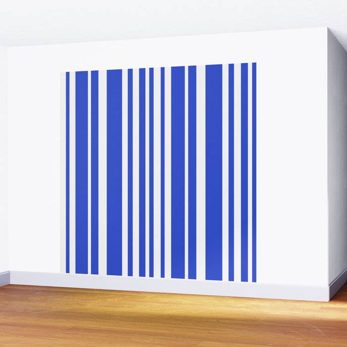  Classic Stripes XXXIV - Bright Blue Wall Mural Gallery Image 2