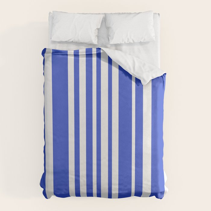  Classic Stripes XXXIV - Bright Blue Duvet Cover Gallery Image 1