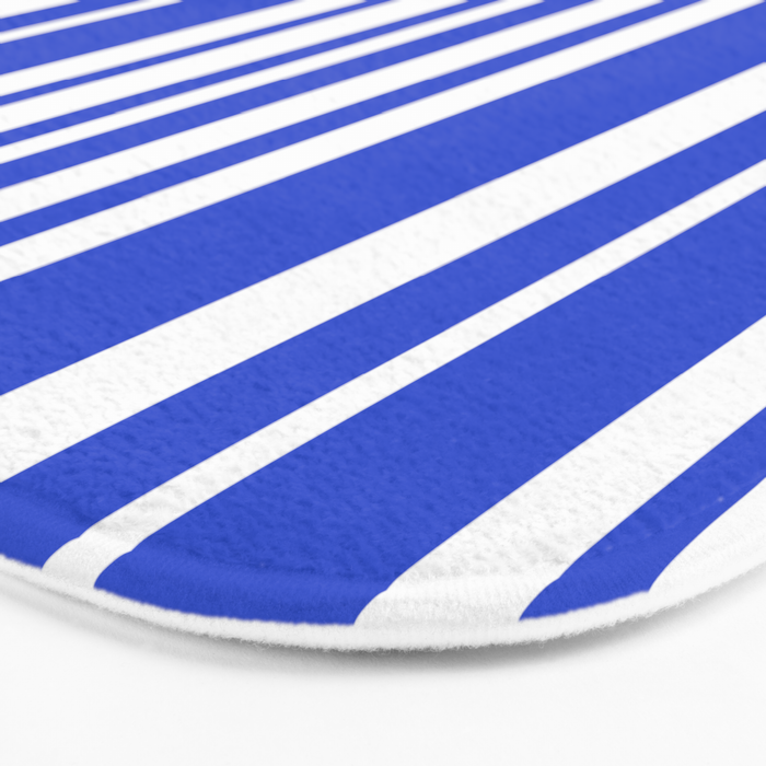  Classic Stripes XXXIV - Bright Blue Bath Mat Gallery Image 3