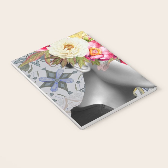 collage art-girl with flowers Notebook Gallery Image 3