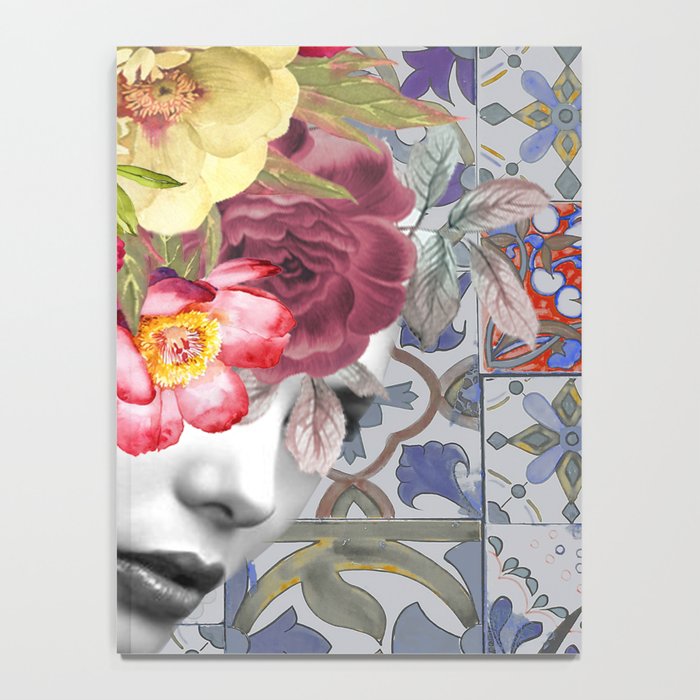 collage art-girl with flowers Notebook Gallery Image 4