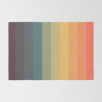 Colorful Retro Striped Rainbow Rug Gallery Image 2